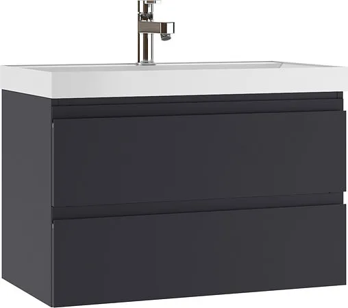 Тумба-умывальник подвесная Домино Graffo 80 графит DGr2106T+4627173210188