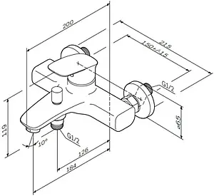 Смеситель для ванны Am.Pm Spirit 2.1 хром F71A10000 Смеситель для ванны Am.Pm Spirit 2.1 хром F71A10000, 2
