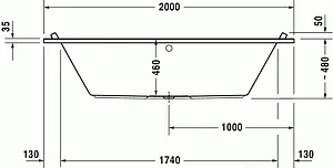 Ванна акриловая Duravit Starck 200x100 700341000000000, 3