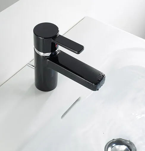 Смеситель для раковины Kludi Zenta чёрный/хром 382518675 Смеситель для раковины Kludi Zenta чёрный/хром 382518675