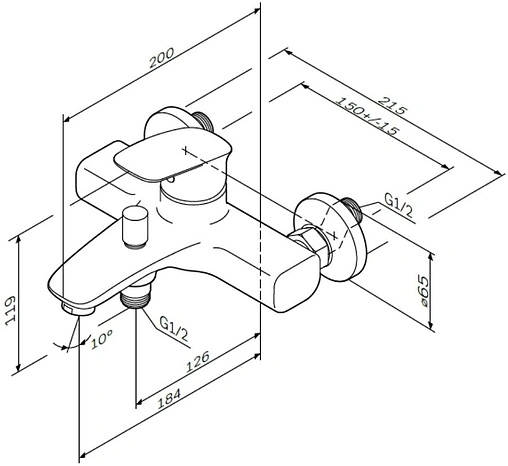 Смеситель для ванны Am.Pm Spirit 2.1 хром F71A10000 Смеситель для ванны Am.Pm Spirit 2.1 хром F71A10000