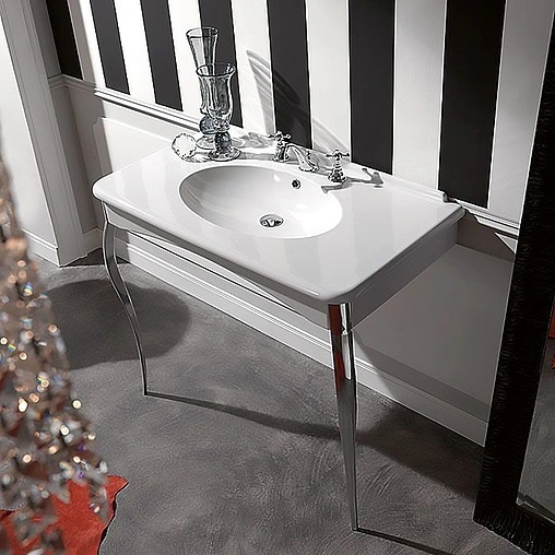 Раковина Kerasan Retro 100 белый 1049K0 bi*1 cr legs Раковина Kerasan Retro 100 белый 1049K0 bi*1 cr legs