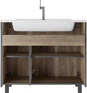 Тумба-умывальник напольный Домино Dolche 100 дуб галифакс табак DD5402T+4627173210447, 5