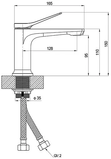 Смеситель для раковины Osgard Manen Black чёрный матовый 65013 Смеситель для раковины Osgard Manen Black чёрный матовый 65013