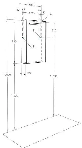 Шкаф-зеркало Aquaton Сильва 50 дуб фьорд 1A215502SIW6L