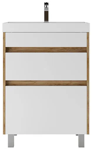 Тумба под умывальник напольный Домино Karlo 60 белый/дуб вотан DK5307T