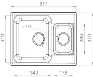 Мойка кухонная GranFest Quarz GF-Z09 черный Мойка кухонная GranFest Quarz GF-Z09 черный, 2