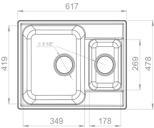 Мойка кухонная GranFest Quarz GF-Z09 черный