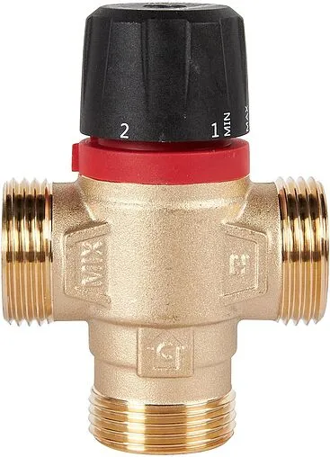 Трехходовой термостатический смесительный клапан 1&quot; +20...+43°С Kvs 1.6 Rommer RVM-0131-164325