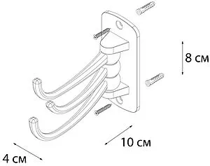 Крючок поворотный тройной Fixsen Equipment хром FX-505C Крючок поворотный тройной Fixsen Equipment хром FX-505C, 2
