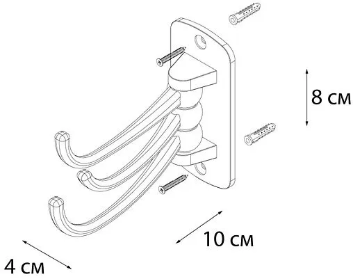 Крючок поворотный тройной Fixsen Equipment хром FX-505C