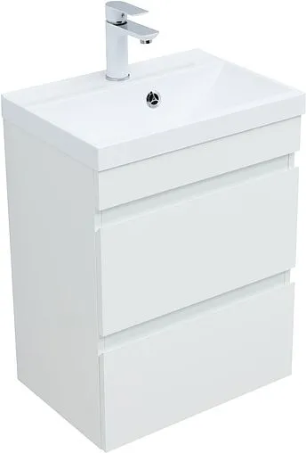 Тумба-умывальник подвесная Aquanet Нота New 50 белый глянец 00335416+00284237