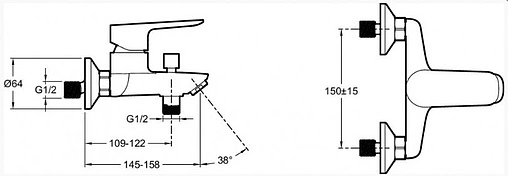 Комплект для ванны 3 в 1 Jacob Delafon Oscar чёрный матовый E29845RU-BL