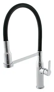 Смеситель для кухни с выдвижным изливом Rav Slezak Zambezi хром/чёрный ZA017.5, 1