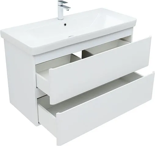Тумба под умывальник подвесная Aquanet Эмбер 105 белый матовый 00330469