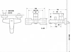 Смеситель для ванны Bravat Riffle хром F672106C-01 Смеситель для ванны Bravat Riffle хром F672106C-01, 2