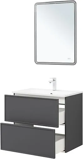 Тумба-умывальник Aquanet Арт 75 ясень графит 00329064+00318925