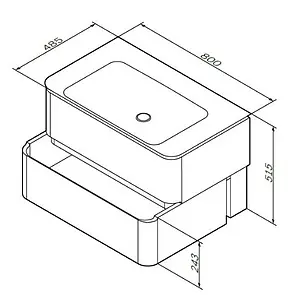 Тумба под умывальник подвесная Am.Pm Sensation 80 орех M30FHX0802NF Тумба под умывальник подвесная Am.Pm Sensation 80 орех M30FHX0802NF, 2