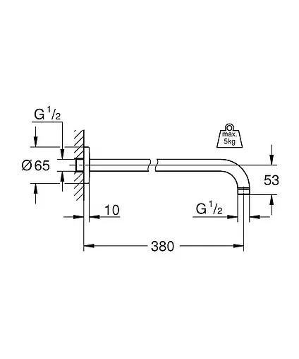 Держатель верхнего душа на стену Grohe Rainshower белый 28361LS0