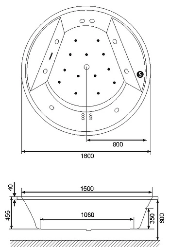 Ванна акриловая Excellent Great Arc 160x160 WAEX.GRE16WH