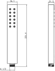 Лейка ручного душа Swedbe Calypso хром 5039 Лейка ручного душа Swedbe Calypso хром 5039, 2