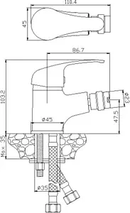 Смеситель для биде Rossinka хром Y35-51, 2