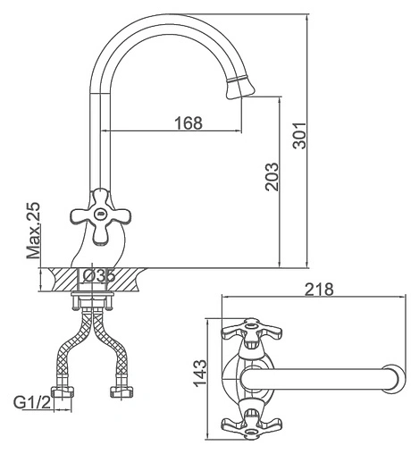 Смеситель для кухни D&amp;K Lorsch Hessen хром DA1412401