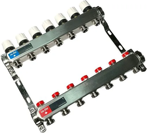 Группа коллекторная без расходомеров 7 отводов 1&quot;в/в x ¾&quot;ек Uni-fitt TECHNO 451W4307