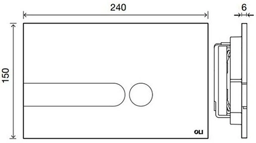 Клавиша смыва для унитаза OLI I-PLATE 670001 белый Клавиша смыва для унитаза OLI I-PLATE 670001 белый