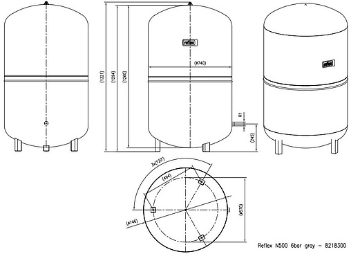 Расширительный бак Reflex N 500л 6 бар 8218300