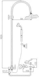 Душевая система со смесителем для ванны Rav Slezak Labe хром L054.5/3 Душевая система со смесителем для ванны Rav Slezak Labe хром L054.5/3, 2