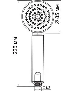 Лейка ручного душа Wasserkraft хром A034 Лейка ручного душа Wasserkraft хром A034, 2
