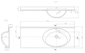 Раковина Aquaton Отель 120 R белый 1A70103NOT01R, 2
