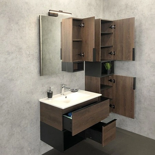 Шкаф-зеркало Comforty Франкфурт 75 дуб шоколадно-коричневый 00004151044CF
