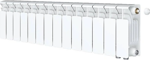 Радиатор биметаллический 14 секции нижнее правое подключение Rifar Base Ventil 200 RBVR20014