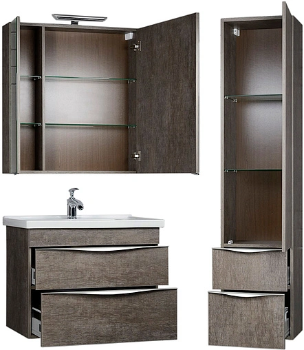 Шкаф-зеркало Aquanet Эвора 80 R дуб антик 00182741 Шкаф-зеркало Aquanet Эвора 80 R дуб антик 00182741