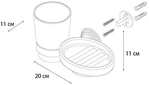Стакан с мыльницей Fixsen Best хром/белый FX-71606+08 Стакан с мыльницей Fixsen Best хром/белый FX-71606+08, 2