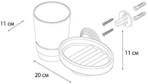 Стакан с мыльницей Fixsen Best хром/белый FX-71606+08