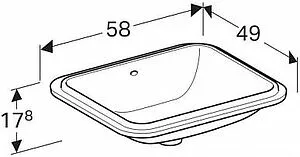 Раковина Geberit VariForm 58 белый 500.764.01.2 Раковина Geberit VariForm 58 белый 500.764.01.2, 2
