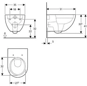Унитаз подвесной безободковый Geberit Acanto Rimfree белый 500.600.01.2 Унитаз подвесной безободковый Geberit Acanto Rimfree белый 500.600.01.2, 2