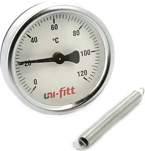 Термометр биметаллический накладной Uni-Fitt 63мм 120°С от 1 до 2" 320P4030 Термометр биметаллический накладной Uni-Fitt 63мм 120°С от 1 до 2" 320P4030, 4