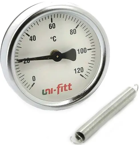 Термометр биметаллический накладной Uni-Fitt 63мм 120°С от 1 до 2&quot; 320P4030