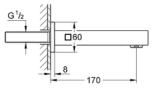 Излив для скрытого монтажа Grohe Universal Cube хром 13303000, 2