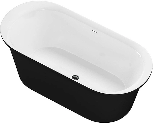 Ванна акриловая отдельностоящая Aquanet Family Smart 170x78 Gloss Finish белый/панель Black matte 88778-GW-MB
