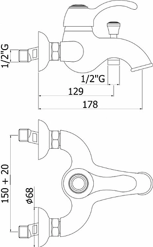 Смеситель для ванны Paffoni Flavia бронза FA022BR