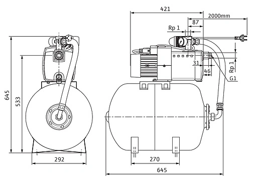 Станция автоматического водоснабжения Wilo HiMulti 3 H 50/2-25 P 2549340