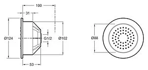 Душевая форсунка Jacob Delafon WaterTile хром E8014-CP, 2