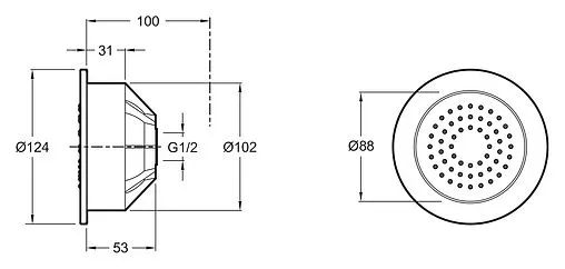 Душевая форсунка Jacob Delafon WaterTile хром E8014-CP