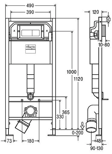 Инсталляция для подвесного унитаза Set 3 в 1 Viega Prevista Dry 8524.10 792824 с кнопкой хром глянцевый Инсталляция для подвесного унитаза Set 3 в 1 Viega Prevista Dry 8524.10 792824 с кнопкой хром глянцевый
