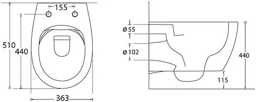 Унитаз подвесной безободковый Allen Brau Fantasy антрацит 4.11004.AN